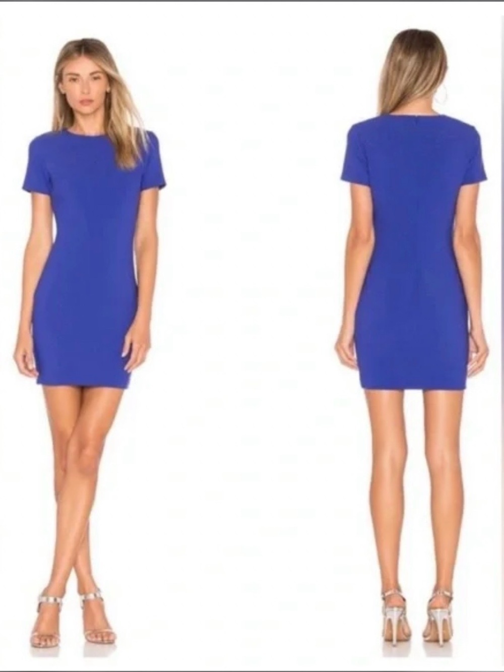 Primark Royal Blue Ribbed Knit Bodycon Mini Dress Short Sleeve xl